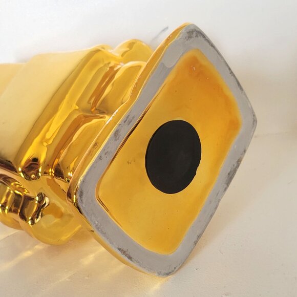 Gold Retro Vintage Style Robot Ceramic Piggy Coin Bank - Picture 5 of 7